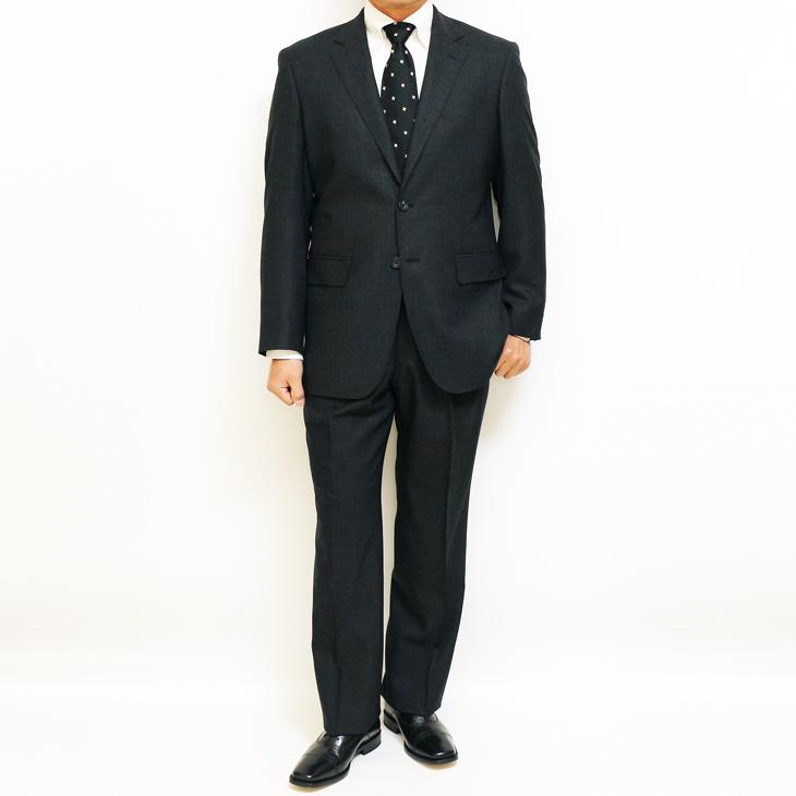 スーツ メンズ 新品 春夏 西川毛織 Super100s 灰グレー杢 織柄 ナチュラルストレッチ フルOP並 2つボタン ビジネス ゆったり型 (A/AB体) vr.1042b |  | 03