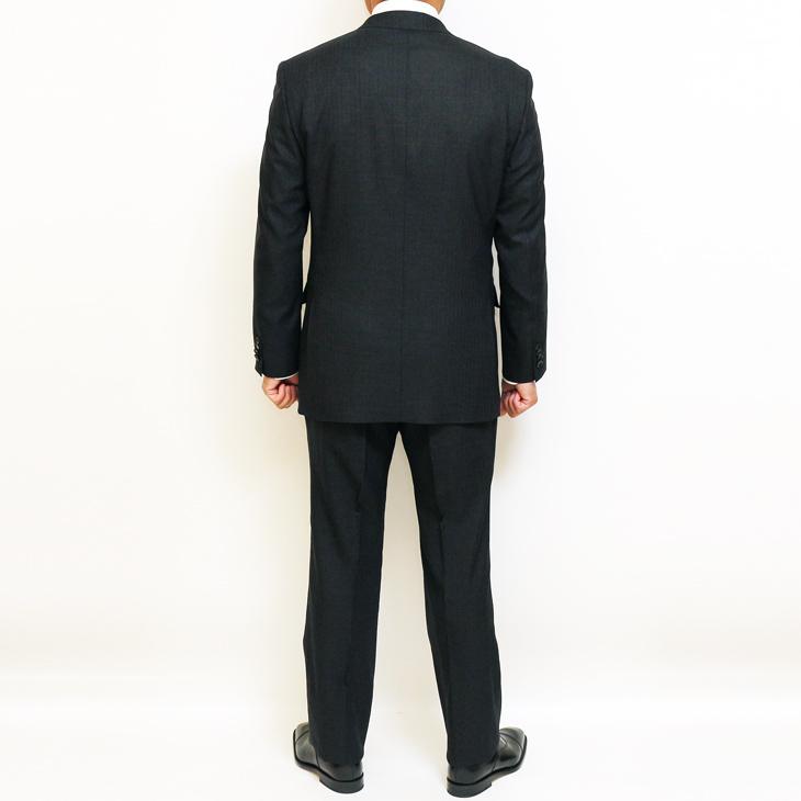 スーツ メンズ 新品 春夏 西川毛織 Super100s 灰グレー杢 織柄 ナチュラルストレッチ フルOP並 2つボタン ビジネス ゆったり型 (A/AB体) vr.1042b |  | 04