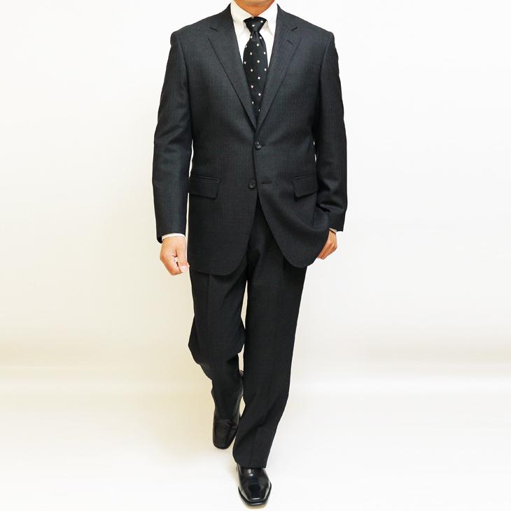 スーツ メンズ 新品 春夏 西川毛織 Super100s 灰グレー杢 織柄 ナチュラルストレッチ フルOP並 2つボタン ビジネス ゆったり型 (A/AB体) vr.1042b |  | 06