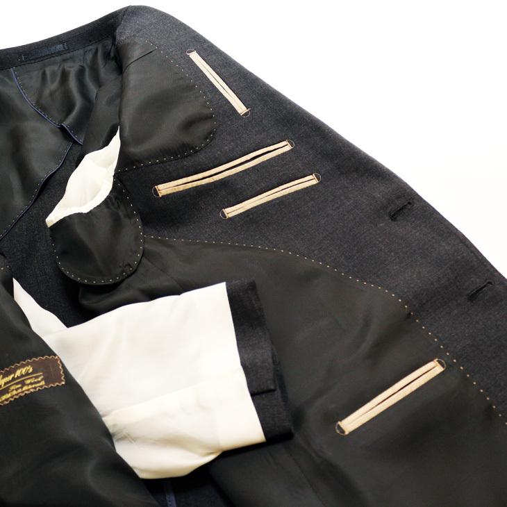 スーツ メンズ 新品 春夏 西川毛織 Super100s 灰グレー杢 織柄 ナチュラルストレッチ フルOP並 2つボタン ビジネス ゆったり型 (A/AB体) vr.1042b |  | 09