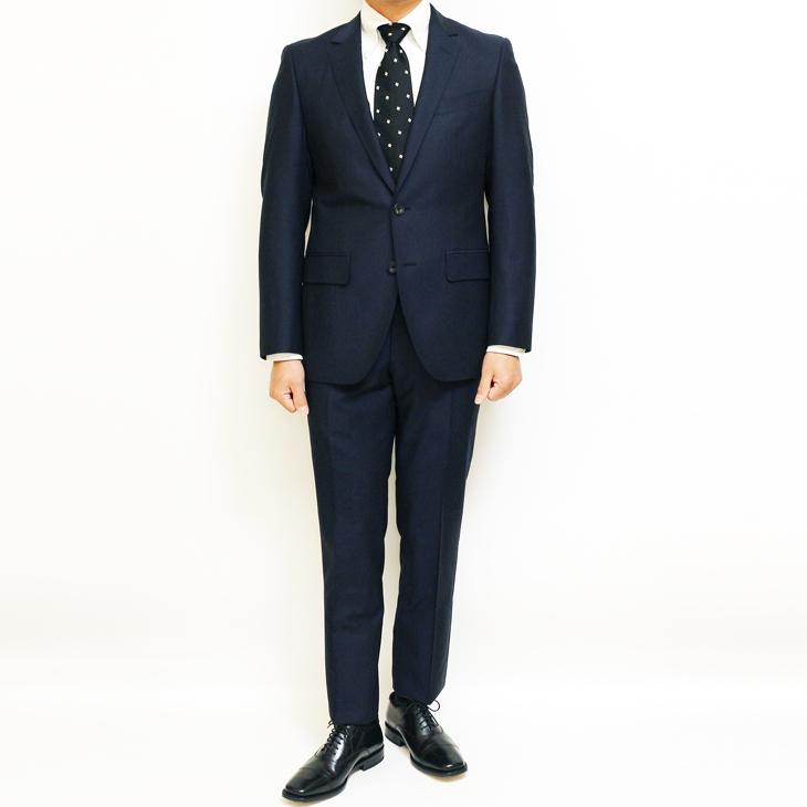 スリム 型 スーツ メンズ 新品 春夏 エルメネジルドゼニア トロピカル 濃紺ネイビー 織柄ストライプ 2つボタン ビジネス スーツ (A/AB体) WJSE2 | ZEGNA | 01