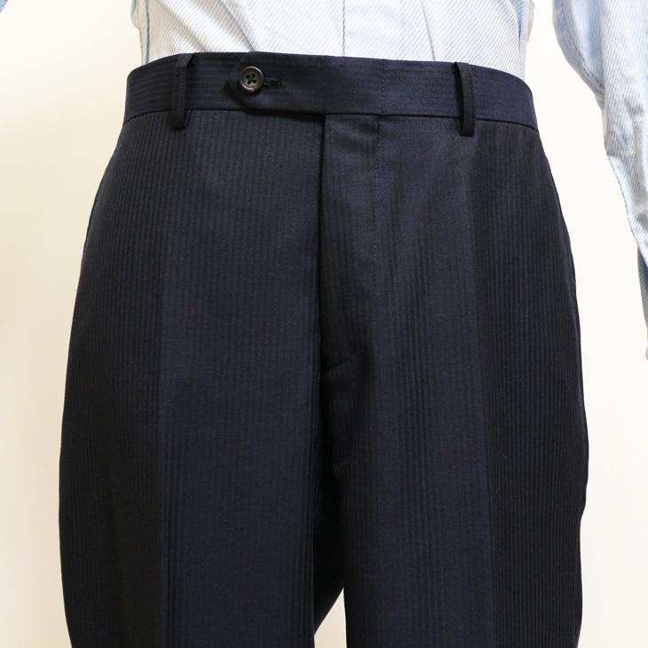 スリム 型 スーツ メンズ 新品 春夏 エルメネジルドゼニア トロピカル 濃紺ネイビー 織柄ストライプ 2つボタン ビジネス スーツ (A/AB体) WJSE2 | ZEGNA | 11