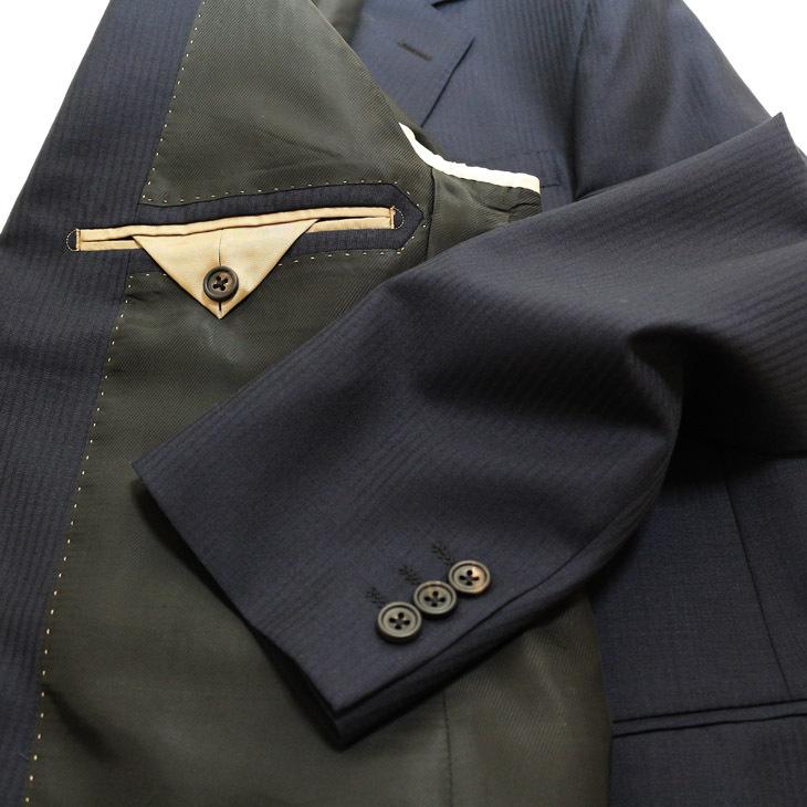 スリム 型 スーツ メンズ 新品 春夏 エルメネジルドゼニア トロピカル 濃紺ネイビー 織柄ストライプ 2つボタン ビジネス スーツ (A/AB体) WJSE2 | ZEGNA | 07