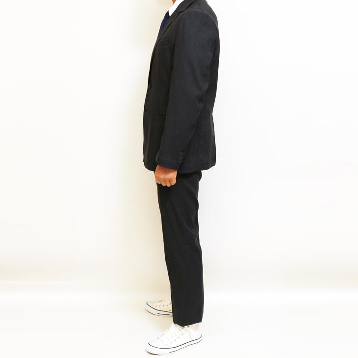 SALE 春夏 新作 PLAY MOLE ビジカジ セットアップ スーツ 麻混 グレー小柄 ストレッチ生地 パンツウエスト3cm以上ストレッチ 仕事 ゴルフ 普段着 洗濯OK |  | 11