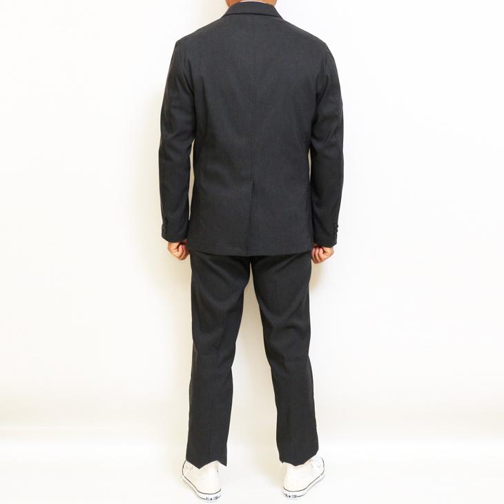 SALE 春夏 新作 PLAY MOLE ビジカジ セットアップ スーツ 麻混 グレー小柄 ストレッチ生地 パンツウエスト3cm以上ストレッチ 仕事 ゴルフ 普段着 洗濯OK |  | 05