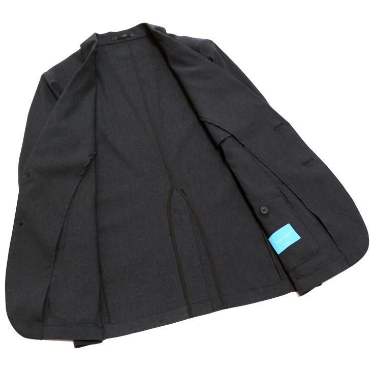 SALE 春夏 新作 PLAY MOLE ビジカジ セットアップ スーツ 麻混 グレー小柄 ストレッチ生地 パンツウエスト3cm以上ストレッチ 仕事 ゴルフ 普段着 洗濯OK |  | 06