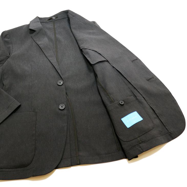 SALE 春夏 新作 PLAY MOLE ビジカジ セットアップ スーツ 麻混 グレー小柄 ストレッチ生地 パンツウエスト3cm以上ストレッチ 仕事 ゴルフ 普段着 洗濯OK |  | 09