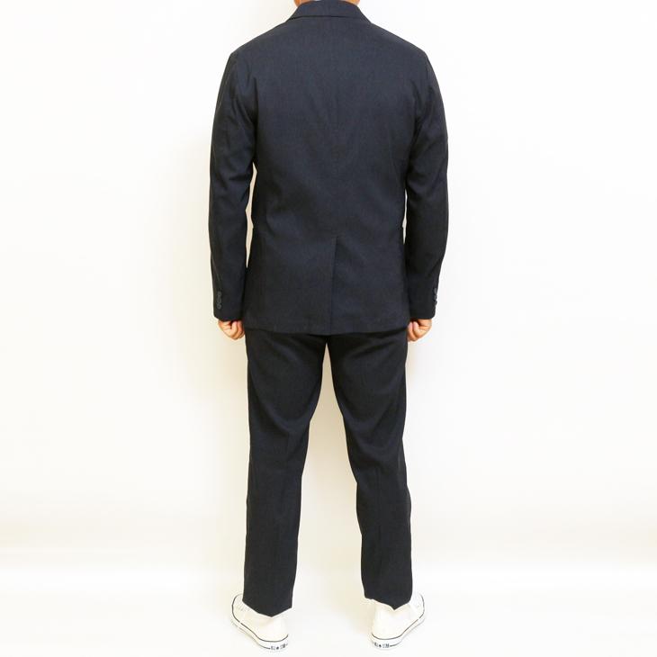 2025 春夏 新作 PLAY MOLE ビジカジ セットアップ スーツ 麻混 ネイビーブルー ストレッチ生地 パンツウエスト3cm以上ストレッチ 仕事 ゴルフ 普段着 洗濯OK |  | 06