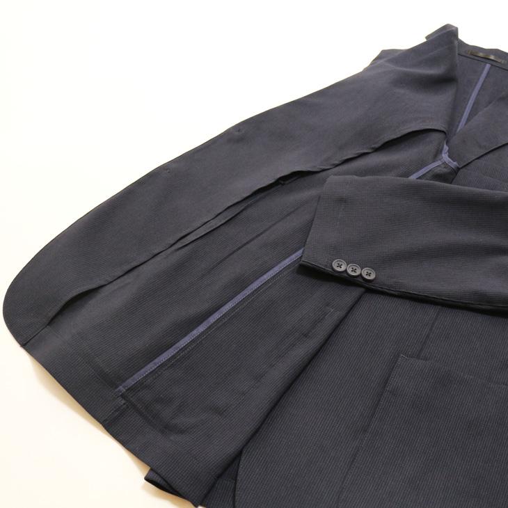 2025 春夏 新作 PLAY MOLE ビジカジ セットアップ スーツ 麻混 ネイビーブルー ストレッチ生地 パンツウエスト3cm以上ストレッチ 仕事 ゴルフ 普段着 洗濯OK |  | 09