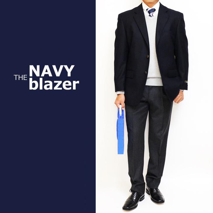 ジャケット テーラード ブレザー 秋冬 新品 DEER あたたか フランネル素材 コンブレ 艶消しシルバーボタン 濃紺ネイビー無地  ゆったり型 (製品No.7788-1型) | 