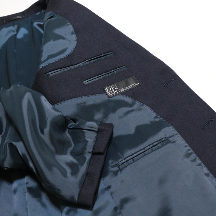 ジャケット テーラード ブレザー 秋冬 新品 DEER あたたか フランネル素材 コンブレ 艶消しシルバーボタン 濃紺ネイビー無地  ゆったり型 (製品No.7788-1型) |  | 10