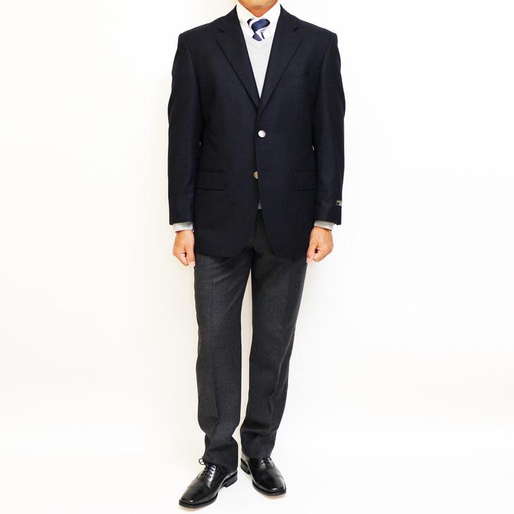 ジャケット テーラード ブレザー 秋冬 新品 DEER あたたか フランネル素材 コンブレ 艶消しシルバーボタン 濃紺ネイビー無地  ゆったり型 (製品No.7788-1型) |  | 02