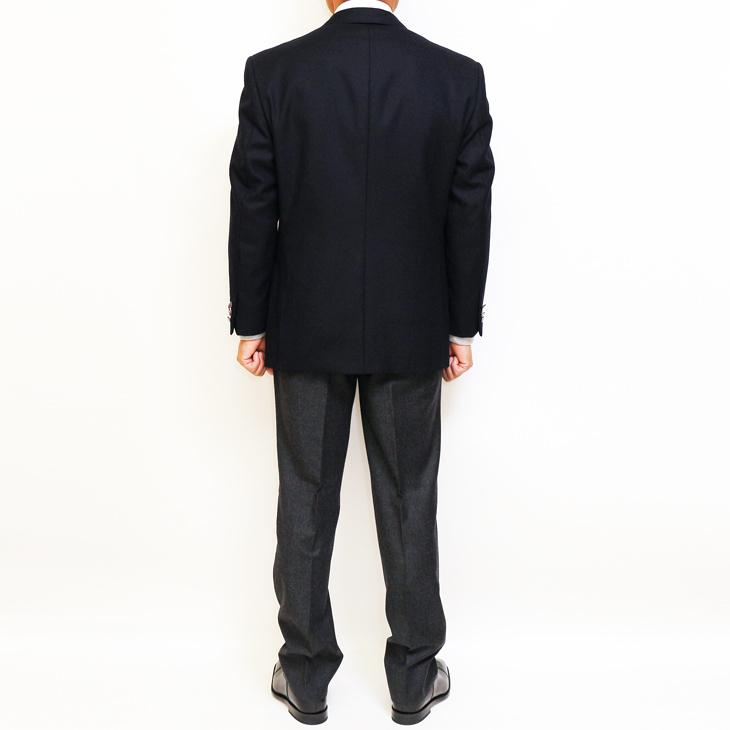 ジャケット テーラード ブレザー 秋冬 新品 DEER あたたか フランネル素材 コンブレ 艶消しシルバーボタン 濃紺ネイビー無地  ゆったり型 (製品No.7788-1型) |  | 07