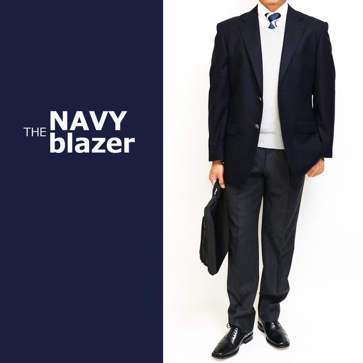 ジャケット テーラード ブレザー 秋冬 新品 DEER あたたか フランネル素材 コンブレ 艶消しシルバーボタン 濃紺ネイビー無地  ゆったり型 (製品No.7788A-1型) | 