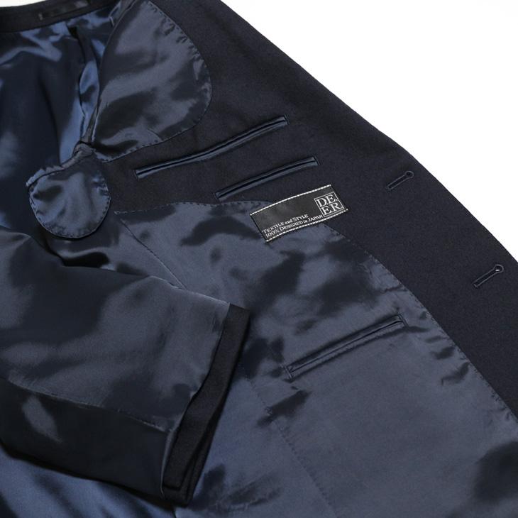 ジャケット テーラード ブレザー 秋冬 新品 DEER あたたか フランネル素材 コンブレ 艶消しシルバーボタン 濃紺ネイビー無地  ゆったり型 (製品No.7788A-1型) |  | 10