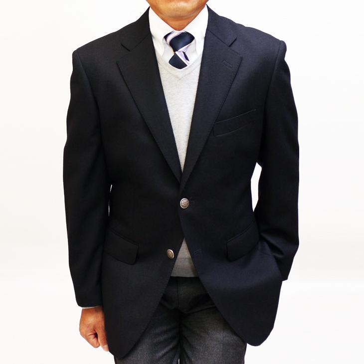 ジャケット テーラード ブレザー 秋冬 新品 DEER あたたか フランネル素材 コンブレ 艶消しシルバーボタン 濃紺ネイビー無地  ゆったり型 (製品No.7788A-1型) |  | 04