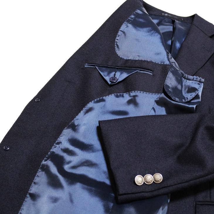 ジャケット テーラード ブレザー 秋冬 新品 DEER あたたか フランネル素材 コンブレ 艶消しシルバーボタン 濃紺ネイビー無地  ゆったり型 (製品No.7788A-1型) |  | 09