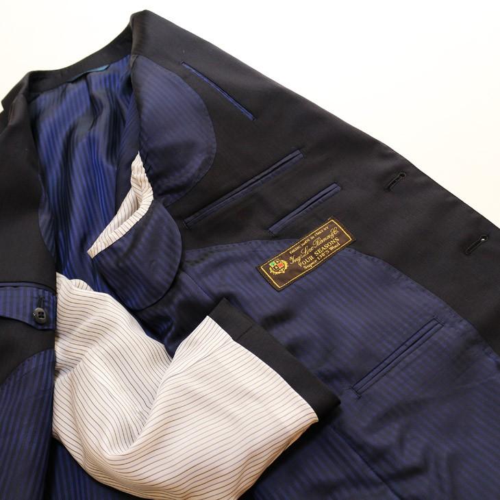 スーツ メンズ 新品 秋冬 ロロピアーナ クラシック Super130s 濃紺ネイビー 織柄 ストライプ 2つボタン スリム系 ビジネススーツ 日本製 | Loro Piana | 10