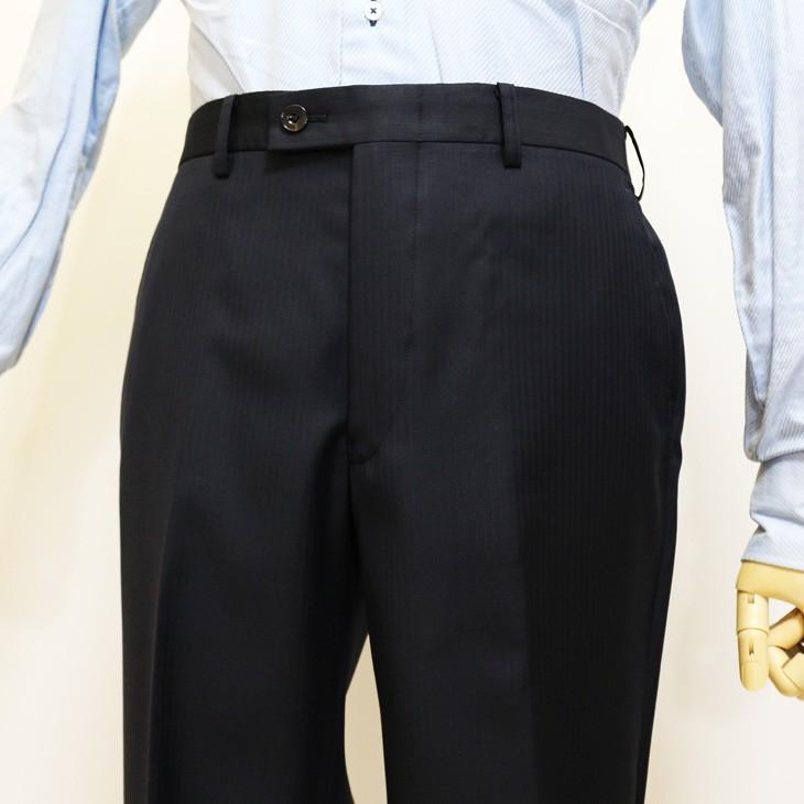 スーツ メンズ 新品 秋冬 ロロピアーナ クラシック Super130s 濃紺ネイビー 織柄 ストライプ 2つボタン スリム系 ビジネススーツ 日本製 | Loro Piana | 12