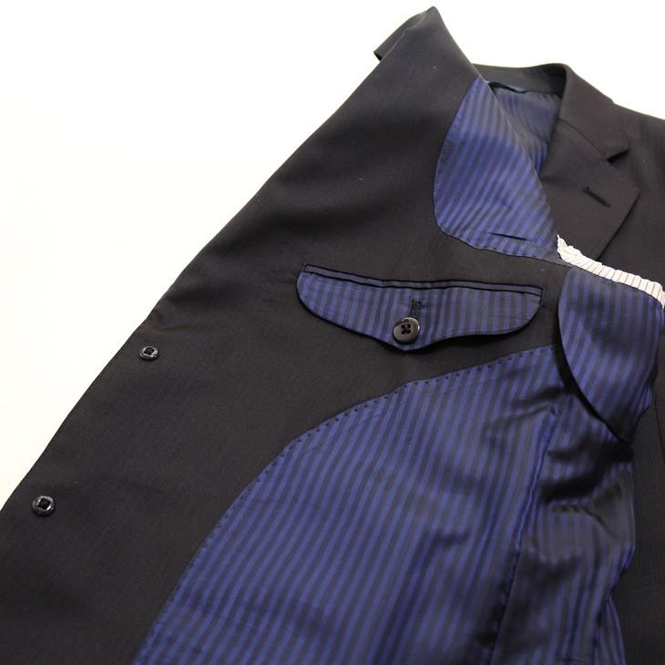 スーツ メンズ 新品 秋冬 ロロピアーナ クラシック Super130s 濃紺ネイビー 織柄 ストライプ 2つボタン スリム系 ビジネススーツ 日本製 | Loro Piana | 09