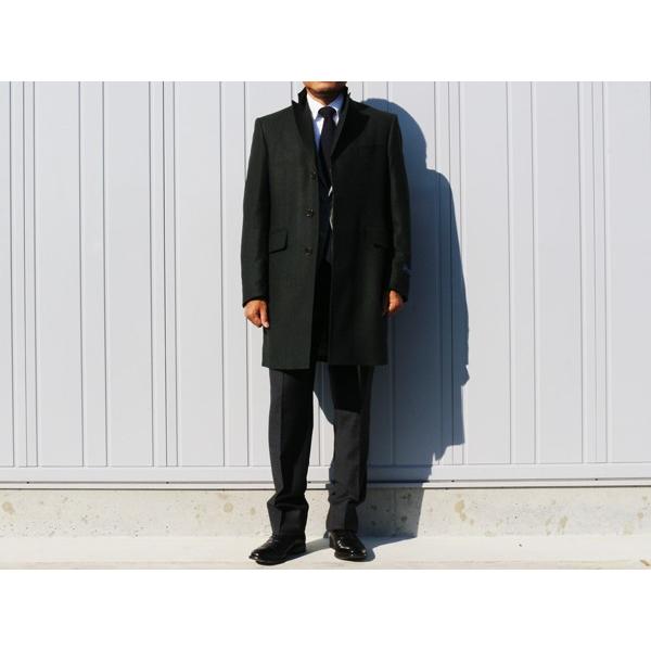 2017-18 秋冬モデル 新品 エルメネジルドゼニア トロフェオ カシミア 「国内オーダー工場仕立」グレー、モスグリーン杢 ２色 チェスターハーフコート 日本製 | ZEGNA | 02