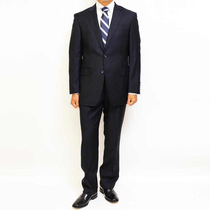 日本製 レギュラー型 スーツ メンズ 新品 秋冬 西川毛織 Super110s 濃紺ネイビー 杉綾織 ナチュラルストレッチ 2つボタン ビジネス スーツ (A/AB体) |  | 04