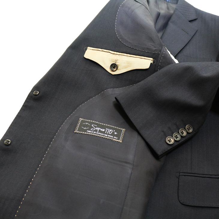 日本製 レギュラー型 スーツ メンズ 新品 秋冬 西川毛織 Super110s 濃紺ネイビー 杉綾織 ナチュラルストレッチ 2つボタン ビジネス スーツ (A/AB体) |  | 08