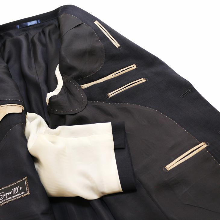 日本製 レギュラー型 スーツ メンズ 新品 秋冬 西川毛織 Super110s 濃紺ネイビー 杉綾織 ナチュラルストレッチ 2つボタン ビジネス スーツ (A/AB体) |  | 09