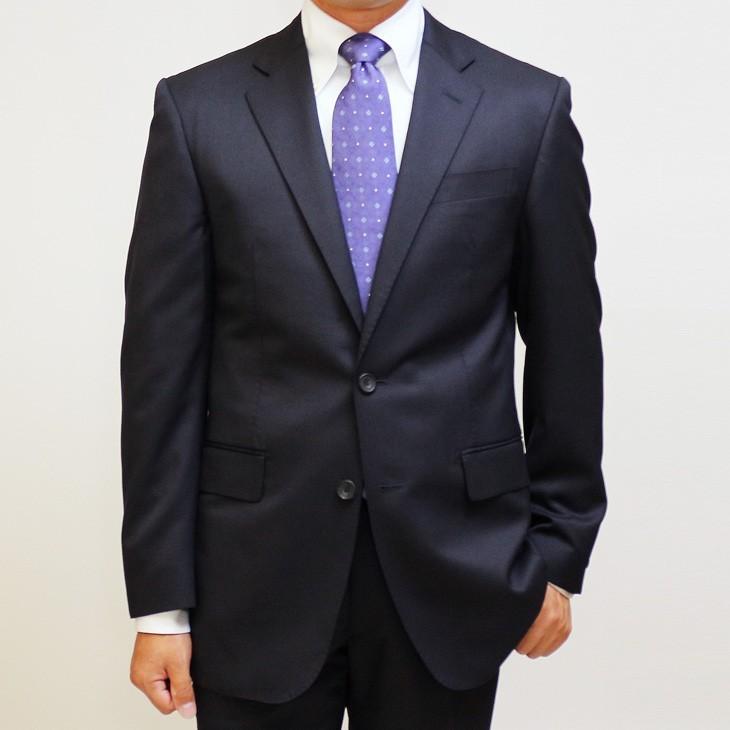 日本製 レギュラー型 スーツ メンズ 新品 秋冬 西川毛織 Super110s 濃紺ネイビー無地 ナチュラルストレッチ フルOP並 2つボタン ビジネス スーツ (AB体) |  | 04