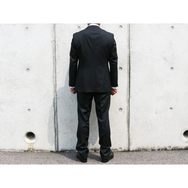 春夏 秋冬 新作 黒ブラック無地 ストレッチ 形態安定 スリム ノータックローライズ 2つボタン ビジネススーツ (Y/A/AB/BB体) フォーマル　冠婚葬祭 Solid black |  | 02