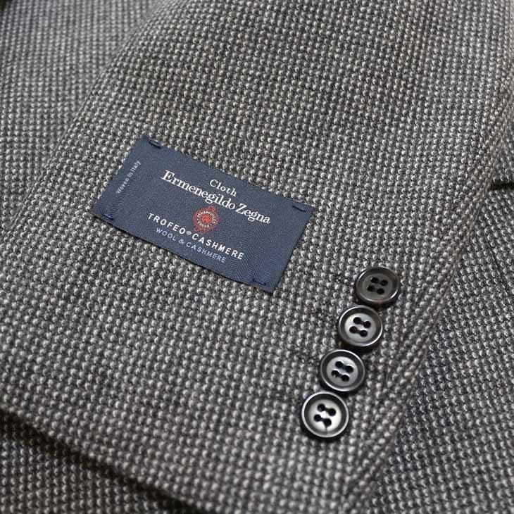 メンズチェスターコート 秋冬 新品 エルメネジルドゼニア トロフェオ - カシミア「国内オーダー工場仕立」 灰グレー 小柄 ハーフコート 日本製 | ZEGNA | 09
