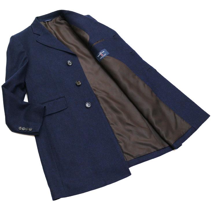 ☆極美品☆エルメネジルドゼニア　圧倒的な高級感　裏鳥柄　チェスターコート　紺色 ZEGNA（ゼニア） メンズチェスターコート 秋冬 新品 エルメネジルド