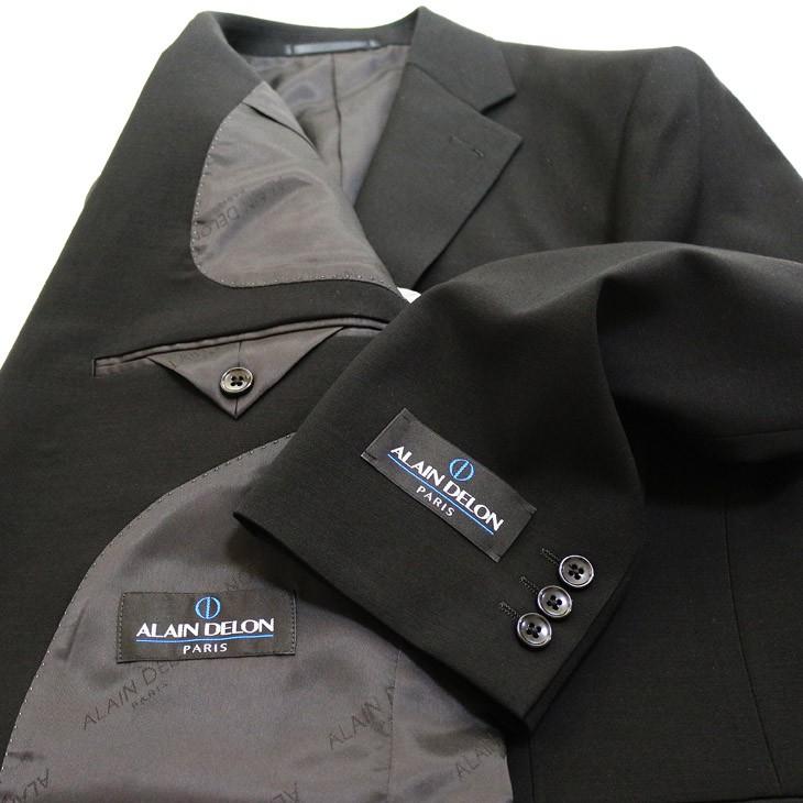 フォーマル 礼服 メンズ 新品 アランドロン 黒無地 タキシードクロス 日本製生地 シングル 2つボタン スーツ 出入6cmウエスト調整可 A/AB/BB/E体 ゆったり 型 | アラン・ドロン | 06