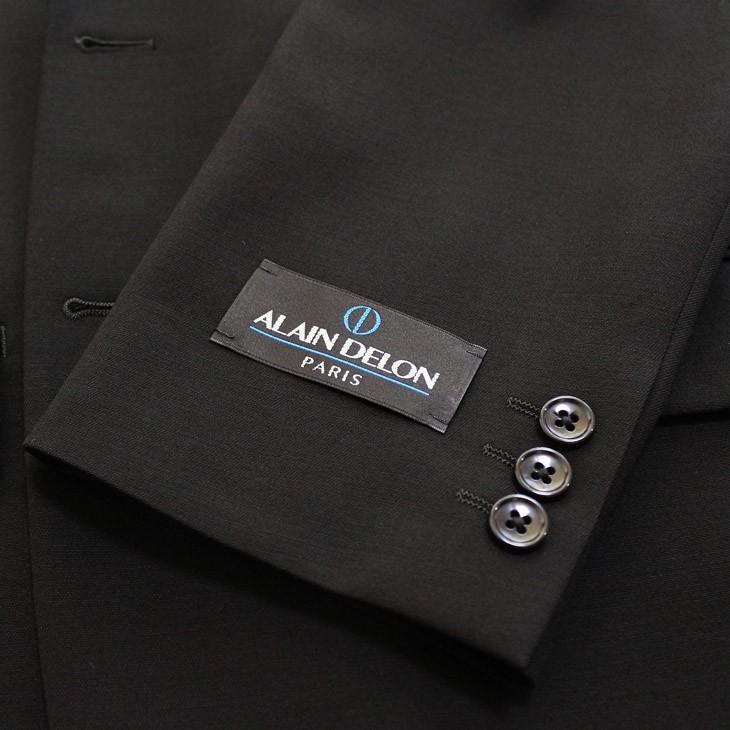 フォーマル 礼服 メンズ 新品 アランドロン 黒無地 タキシードクロス 日本製生地 シングル 2つボタン スーツ 出入6cmウエスト調整可 A/AB/BB/E体 ゆったり 型 | アラン・ドロン | 08