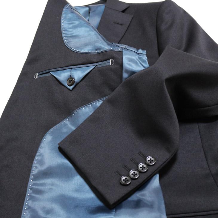 メンズ スーツ 春秋冬物 新品 DEER ピュアウール100％ 濃紺ネイビー無地 Super100s スリム系 2つボタン ビジネススーツ 在庫 Y7のみ |  | 07