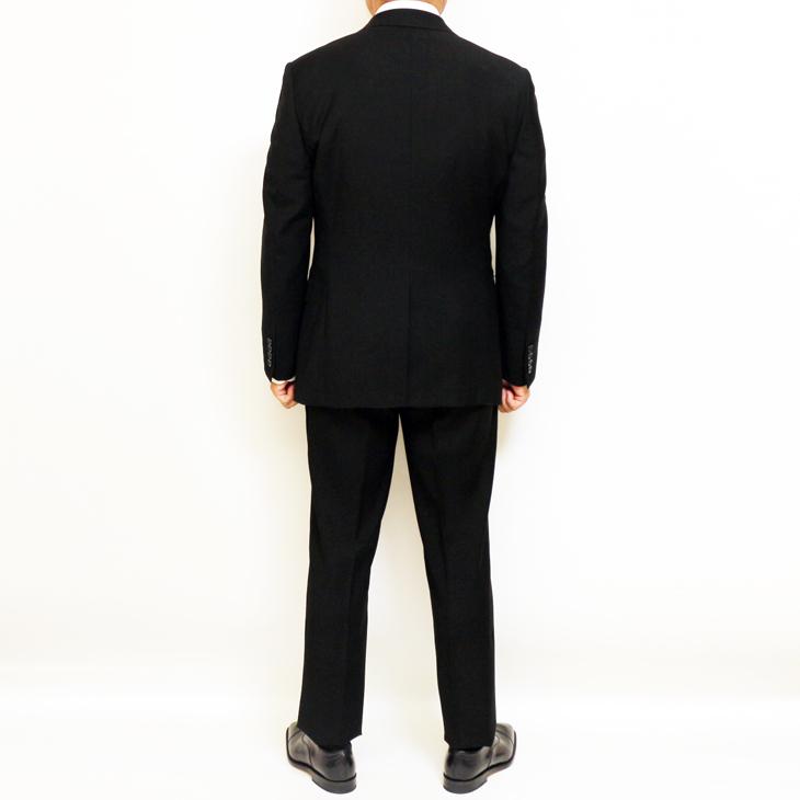 礼服 スーツ メンズ 新作 通年 西川毛織 オールシーズン 黒無地 国内染め 2WAYストレッチ ウエスト調整±6cm可能 2つボタン フォーマル やや細め型 (A/AB/BB体) |  | 05