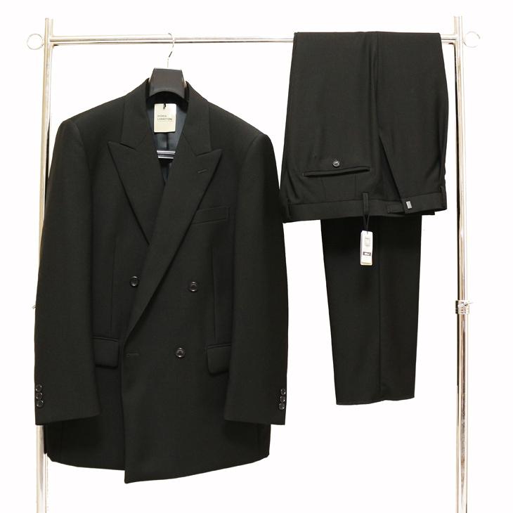 【訳アリ品】春夏 秋冬 ダブル 礼服 ナチュラルストレッチ 黒 ブラック無地 フル毛芯 フォーマル ウエスト調整±6cm可能 冠婚葬祭 | 