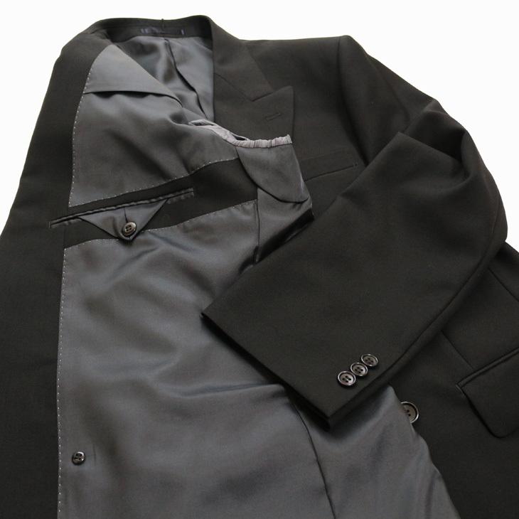 【訳アリ品】春夏 秋冬 ダブル 礼服 ナチュラルストレッチ 黒 ブラック無地 フル毛芯 フォーマル ウエスト調整±6cm可能 冠婚葬祭 |  | 03