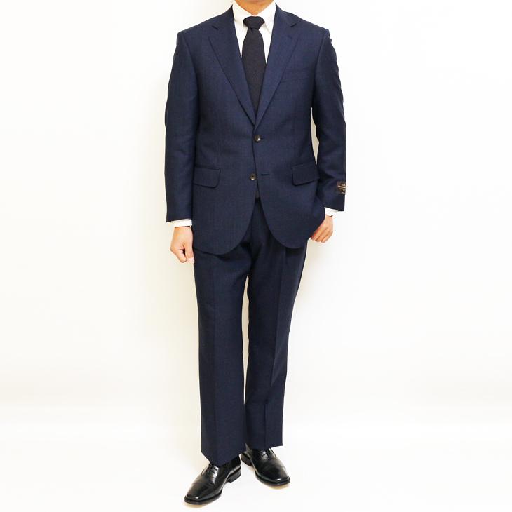 スーツ メンズ 新品 春夏 伊 CANONICO カノニコ 紺ネイビー杢 無地系 2
