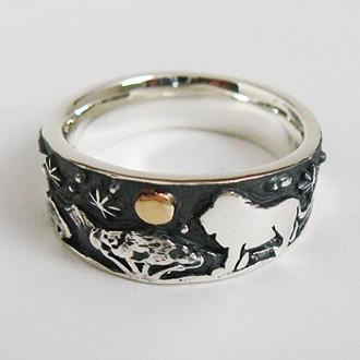 日本直売 指輪 リング ペア メンズ 刻印 動物 月 ライオン シルバー ジュエリー ハンドメイド 月の絆 グッチ 子供 Www Superavila Com