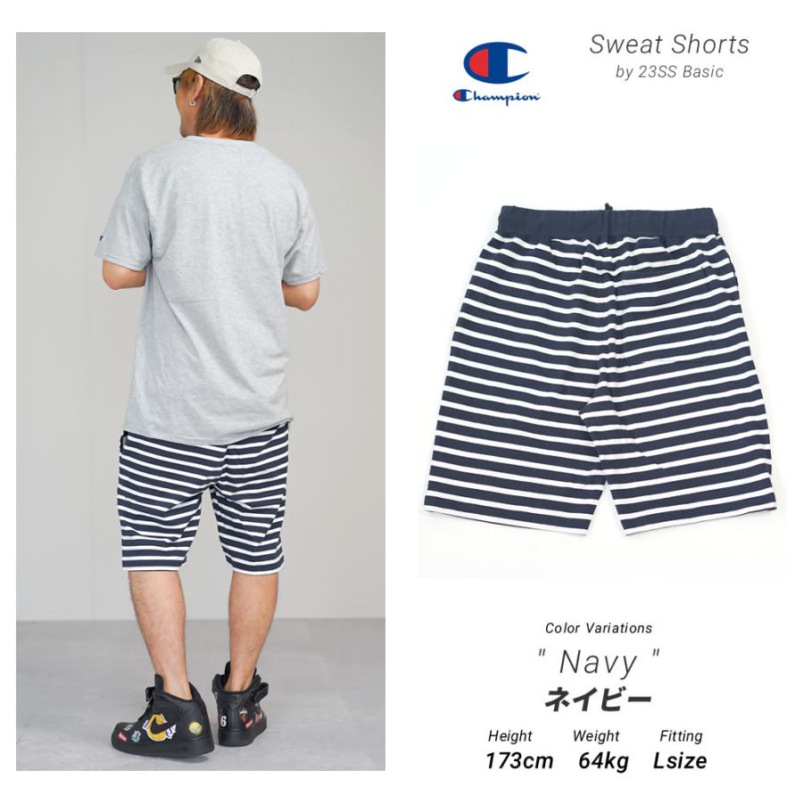 Champion チャンピオン ハーフパンツ メンズ ボーダー柄 スウェット ショートパンツ 綿 USAコットン C3-X519 | Champion | 08