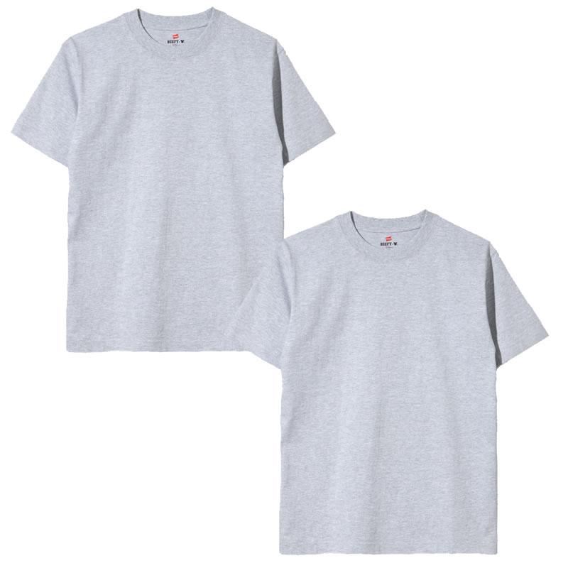 Hanes BEEFY ヘインズ ビーフィー パックTシャツ 2枚組 メンズ レディース ヘビーウェイト 厚手 6.1オンス クルーネック 丸首 無地 白 黒 灰 紺 | BEEFY-T | 17