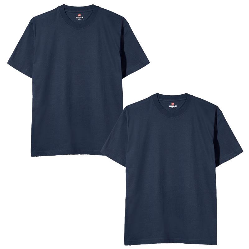 Hanes BEEFY ヘインズ ビーフィー パックTシャツ 2枚組 メンズ レディース ヘビーウェイト 厚手 6.1オンス クルーネック 丸首 無地 白 黒 灰 紺 | BEEFY-T | 18