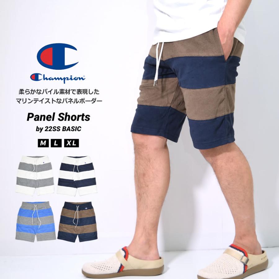夏得セール チャンピオン Champion パイル ハーフパンツ ショートパンツ メンズ レディース ボーダー柄 パネル切り替え パイル生地 ブランド おしゃれ C3 T502 22v1013 Deep B系 ストリートファッション 通販 Yahoo ショッピング