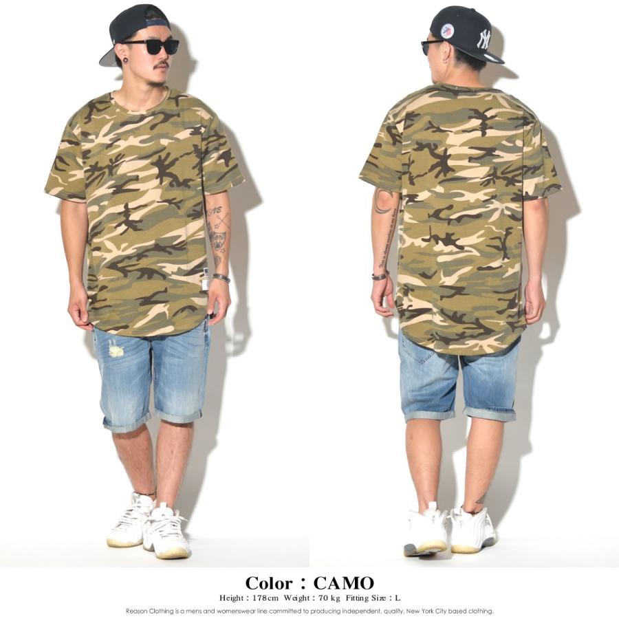 REASON リーズン ロング丈 Tシャツ メンズ ビッグシルエット オーバーサイズ 迷彩柄 CAMO HI LOW TEE |  | 02