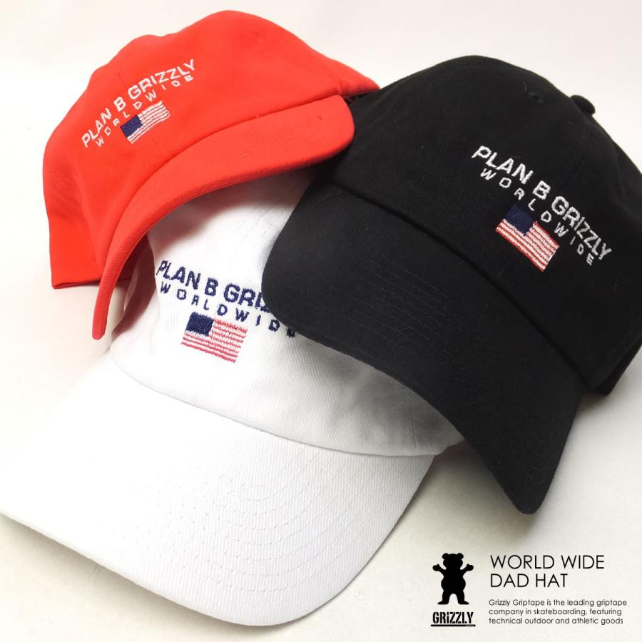 グリズリーグリップテープ Grizzly Griptape コラボ キャップ メンズ レディース PLAN B プランB WORLD WIDE DAD HAT | GRIZZLY