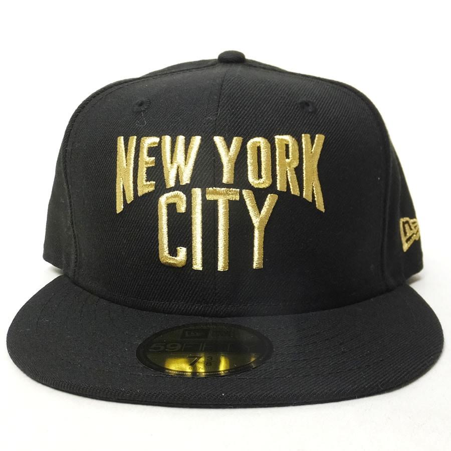 ニューエラ キャップ 帽子 メンズ レディース NEW ERA 59FIFTY 5950 ニューヨークシティ ブラック×ゴールド | NEW ERA | 01