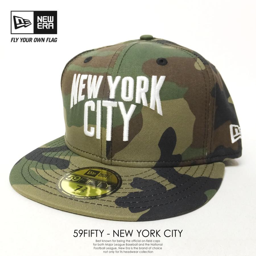 ニューエラ キャップ 帽子 メンズ レディース NEW ERA 59FIFTY 5950 ニューヨークシティ ウッドランドカモ×ホワイト | NEW ERA