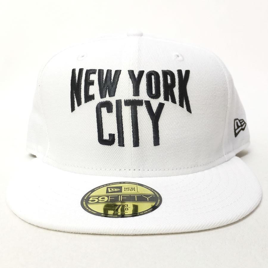 ニューエラ キャップ 帽子 メンズ レディース NEW ERA 59FIFTY 5950 ニューヨークシティ ホワイト×ブラック | NEW ERA | 01