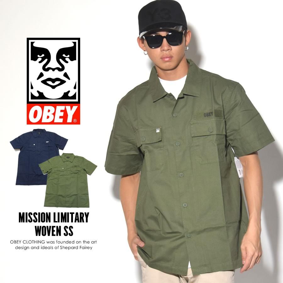 オベイ OBEY ミリタリーシャツ メンズ 半袖 カジュアルシャツ 夏 ブランド MISSION MILITARY WOVEN SS | OBEY